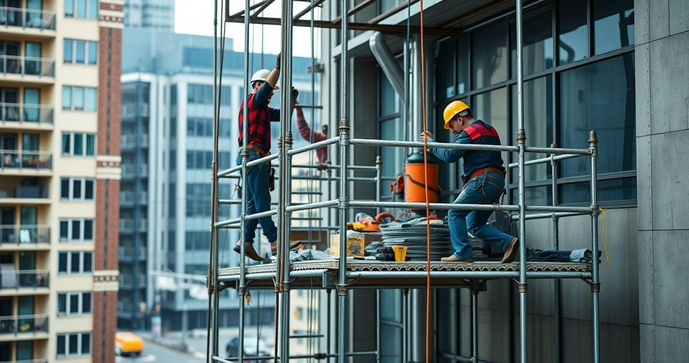 Andaime Suspenso Manual Ideal para Constru&ccedil;&atilde;o e Manuten&ccedil;&atilde;o