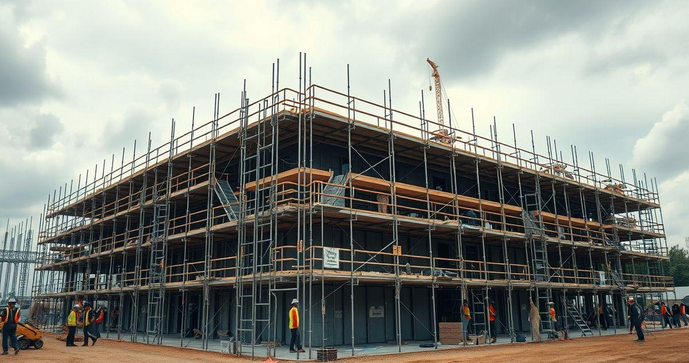 Andaime completo &eacute; a solu&ccedil;&atilde;o ideal para seguran&ccedil;a e efici&ecirc;ncia em obras e reformas